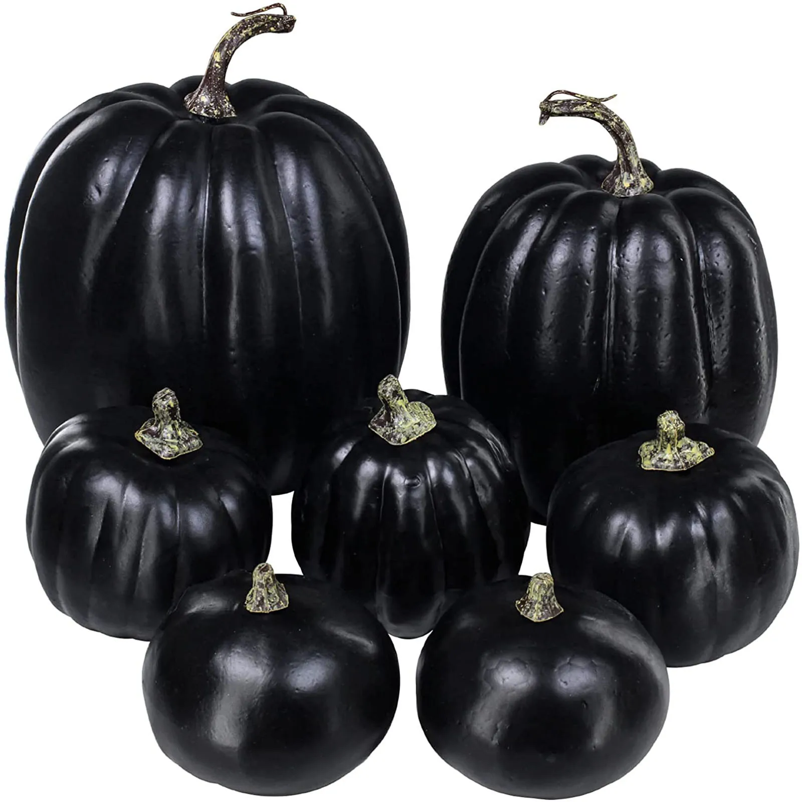 

7pcs Artificial Pumpkin Ginger Jar Ornaments for Christmas Tree Garden Gnome Lot Solar Outdoor Statues for Garden Large