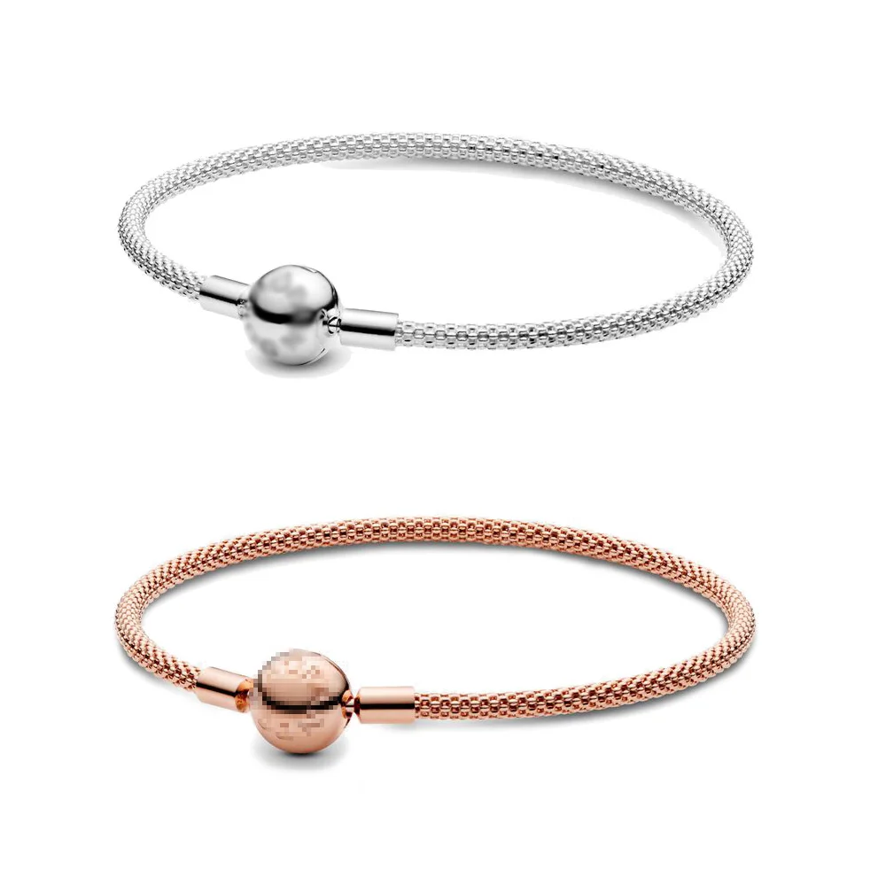 

Женский сетчатый браслет из серебра 925 пробы/розового золота