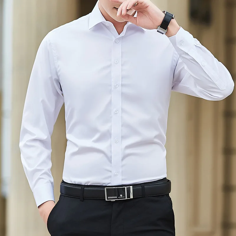 New Plus Size 6XL 7XL 8XL Men Solid Color Business Shirt Fashion Classic Basic Casual Slim White Long Sleeve Shirt Brand Clothes New Plus Size 6XL 7XL 8XL Men Solid Color Business Shirt Fashion Classic Basic Casual Slim White Long Sleeve Shirt Brand Clothes