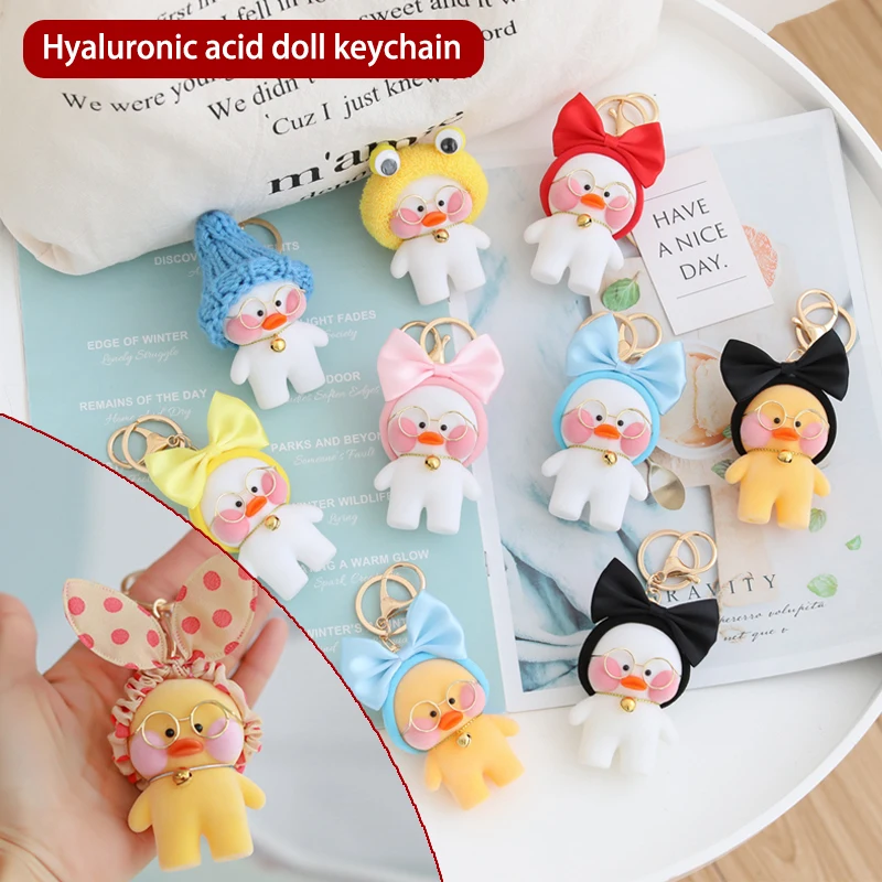 

Kawaii LaLafanfan мультфильм Милая утка автомобиль Декор животные куклы Девочки игрушки кафе утка кулон брелок подарок на день рождения для детей