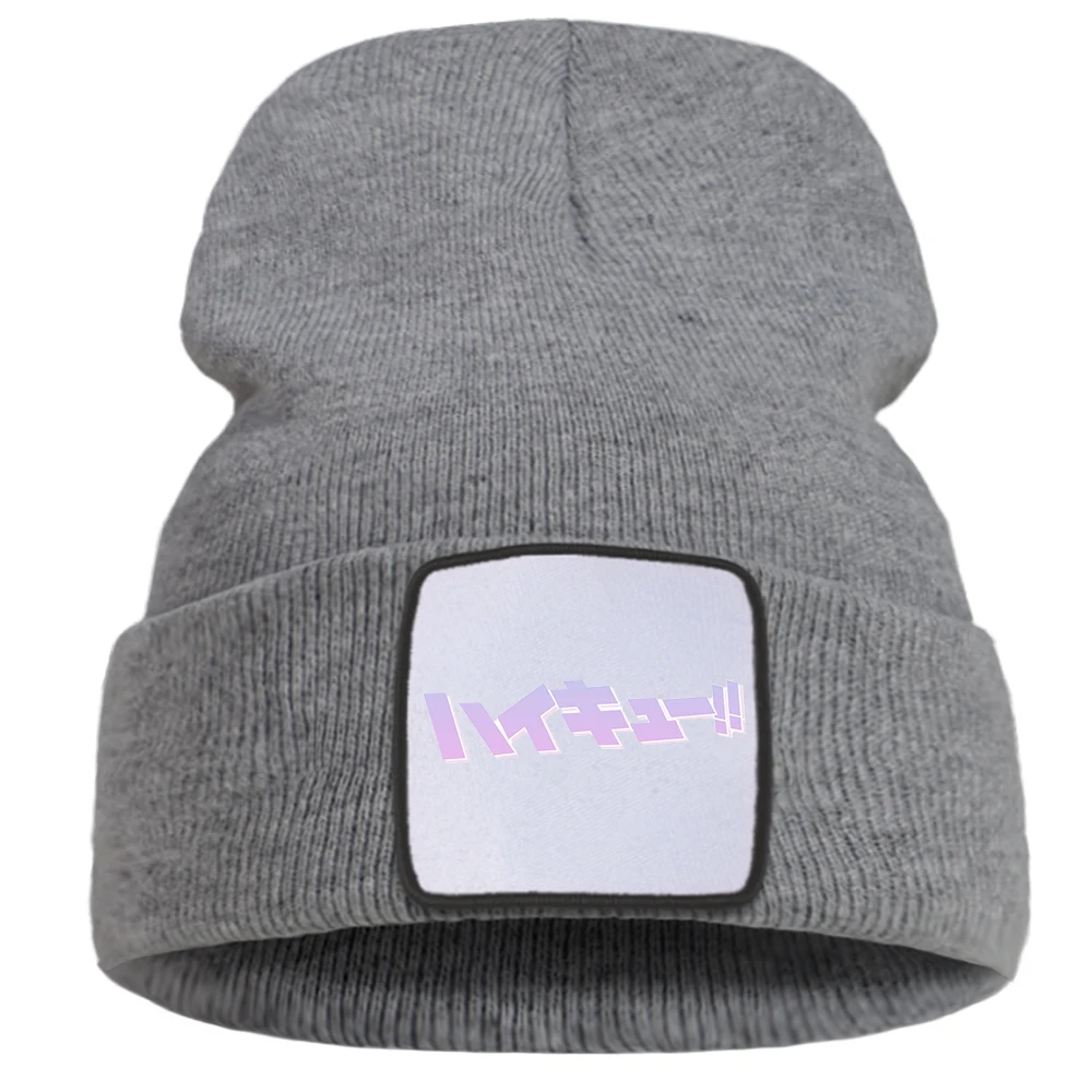 

Haikyuu Hats Japanese Anime Beanie Bonnets Cap For Women Ski Warm Kpop Harajuku Men's Hat For Boy Bob Winter Street Sport Caps