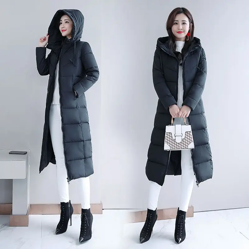 Winter Slim Hooded Parkas Jackets Women Thicken Warm Long Chaquetas Korean Big Size 5xl Casaco Cotton Padded Coats New Abrigos