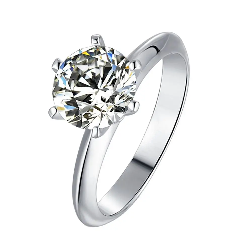 

Роскошные серебряные кольца 2ct 925 пробы