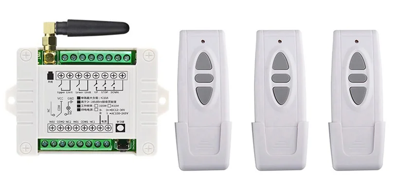 

DC12V 24V 2CH Двигатель с дистанционным управлением Двигатель вперед назад вверх вниз Стоп Дверь Окно Занавеска Беспроводной переключатель TX RX Limited