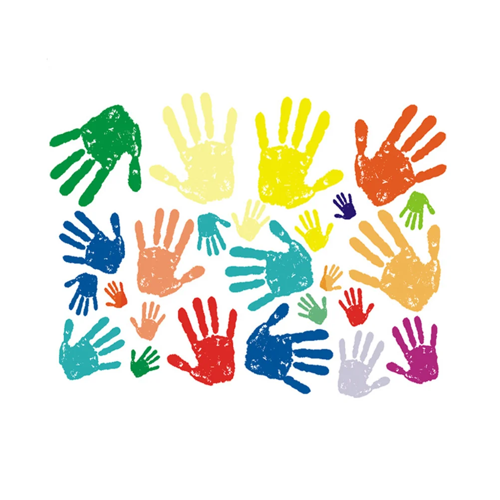 

Wall Decals Handprint Kids Hand Stickers Sticker Baby Kit Colorful Print Removable Splatterhandsdecor Cutouts Boy