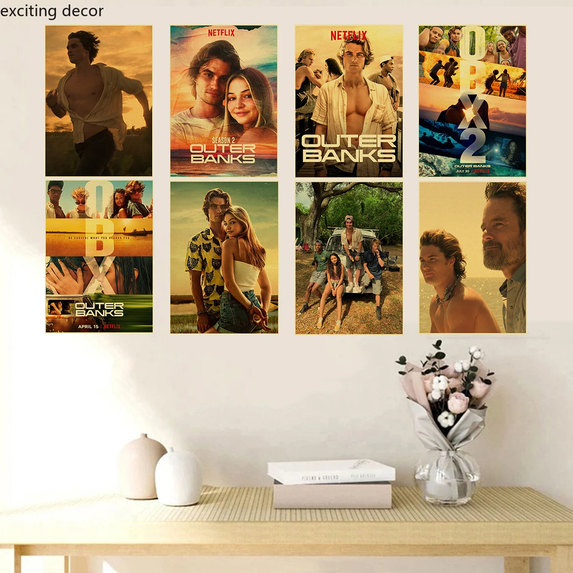 Постеры в стиле ретро для классического ТВ-шоу с внешними банками постеры