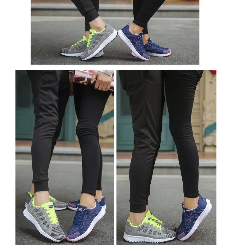 Hot Sale Nice Mujer Running Zapatillas Shoes Unisex Men Sports Shoe Jogging Mesh Breathable Big Size 44 Women Trainers Outdoor