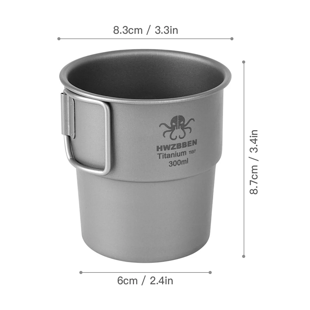 300 мл титановая чашка для кемпинга чайная улицы кружка воды со складными ручками