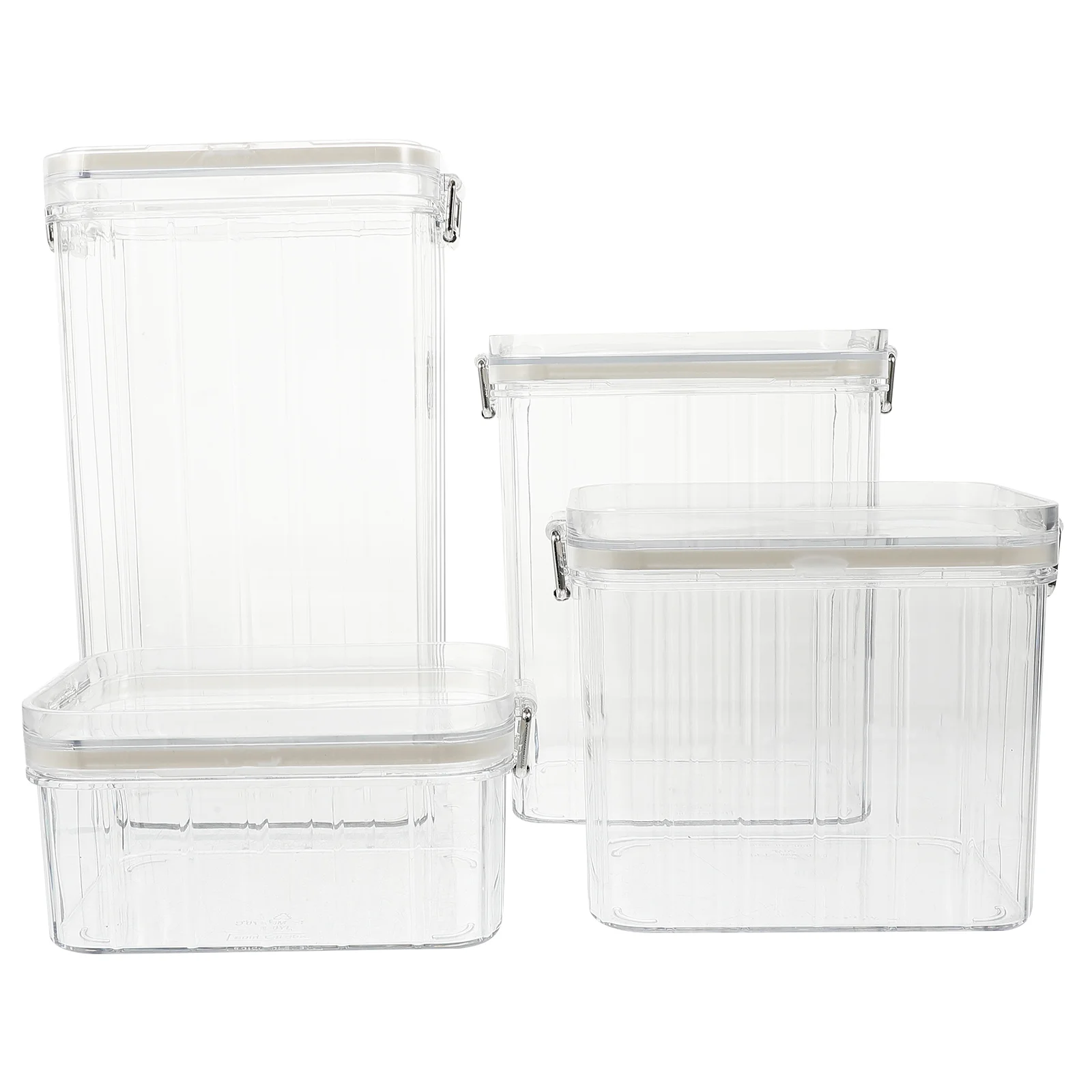 

4 Pcs Storage Containers Food Jars Lids Large Capacity Holder Refrigerator Cases Kitchen Supply Cereal Supplies