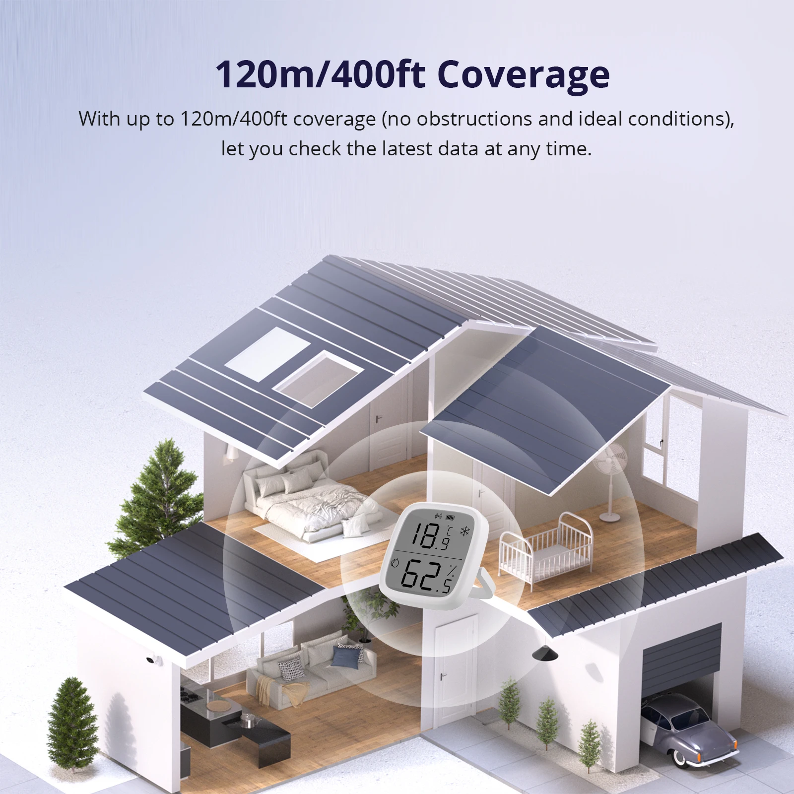 SONOFF SNZB-02D Zigbee датчик температуры и влажности умный дом автоматизация монитор в