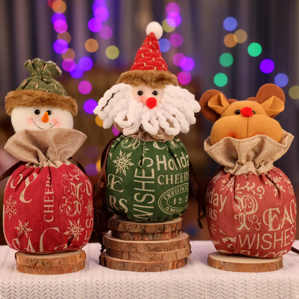 

Оригинальные сумки с изображением оленя, Бархатная веревка с рисунком, 2024, сумки для упаковки, оригинальные украшения, Новогодний подарок