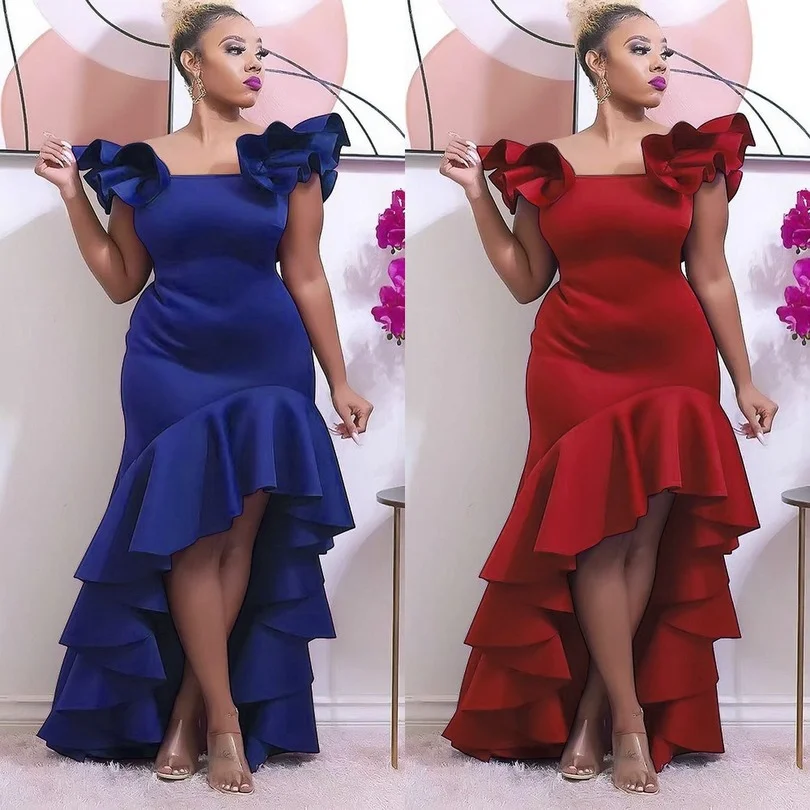 Женское вечернее платье-макси с оборками облегающее платье в африканском стиле