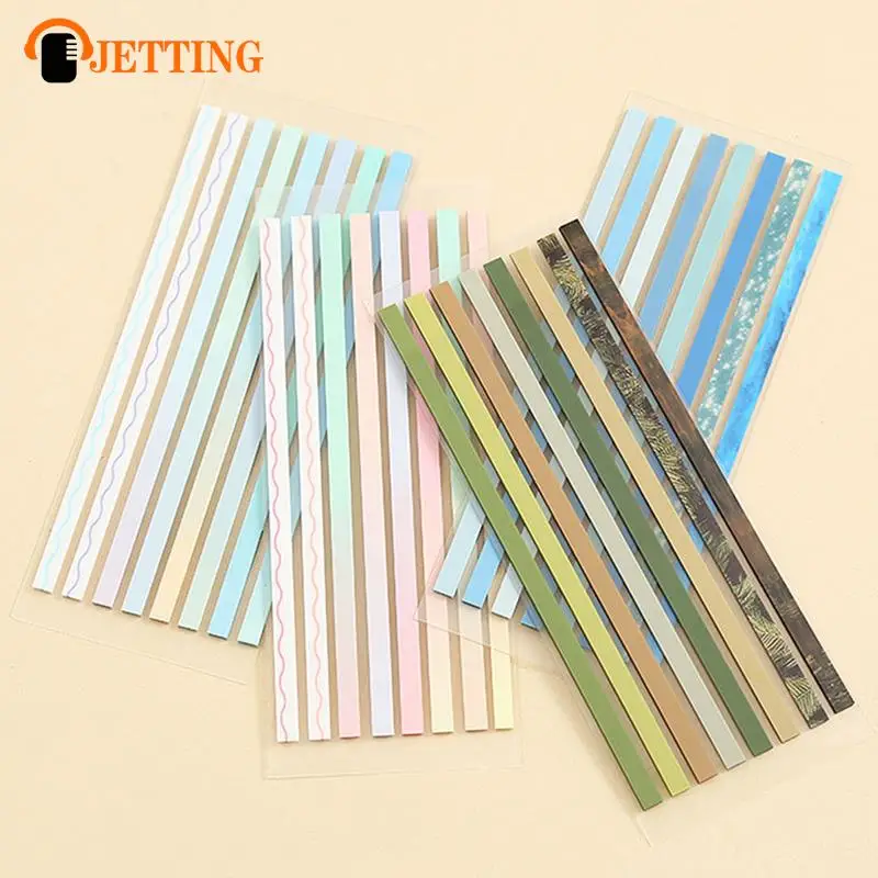 

160Sheets Color Slim Strip Self Adhesive Memo Pad Sticky Notes PET Waterproof Index Stickers Office Classification Markers