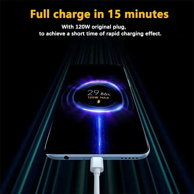 Оригинальный кабель USB Type C для Xiaomi 120 Вт Tipo 6A 67 с турбо-зарядкой Mi 14 Ultra 13T Pro 12S Redmi Note