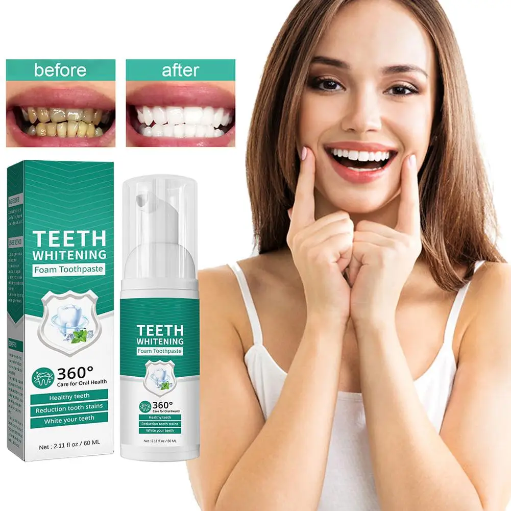 

60ml Multifunctional Foam Toothpaste Mild Whitening Odor Tooth Remove Cleaning Decay Freshening Tartar Prevent Teeth Bad Br F5E9