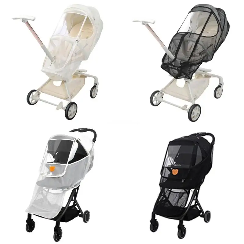 

Mosquito Net Full-Cover Stroller Cover Visible Breathable Stretchable Mosquito Net for Carriers Car Seats Cradle- Dropship