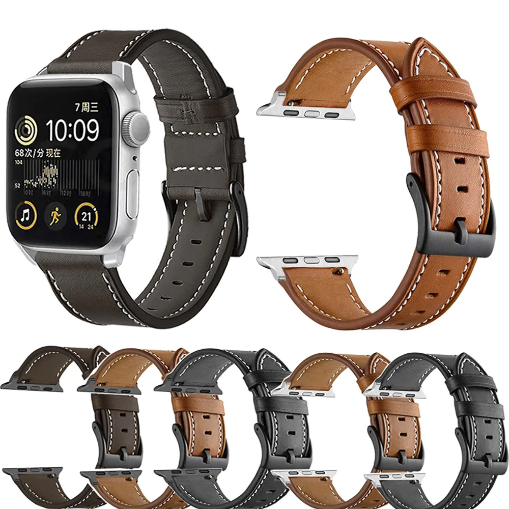 Спортивный Ремешок Из Искусственной Кожи Для Apple Watch Совместимый С Серой 8 7 6 5 4 |