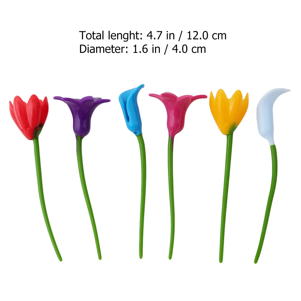 Flower Glass Logo Silicone Charms Red Marker Decor Shape Identifier Identification Labels
