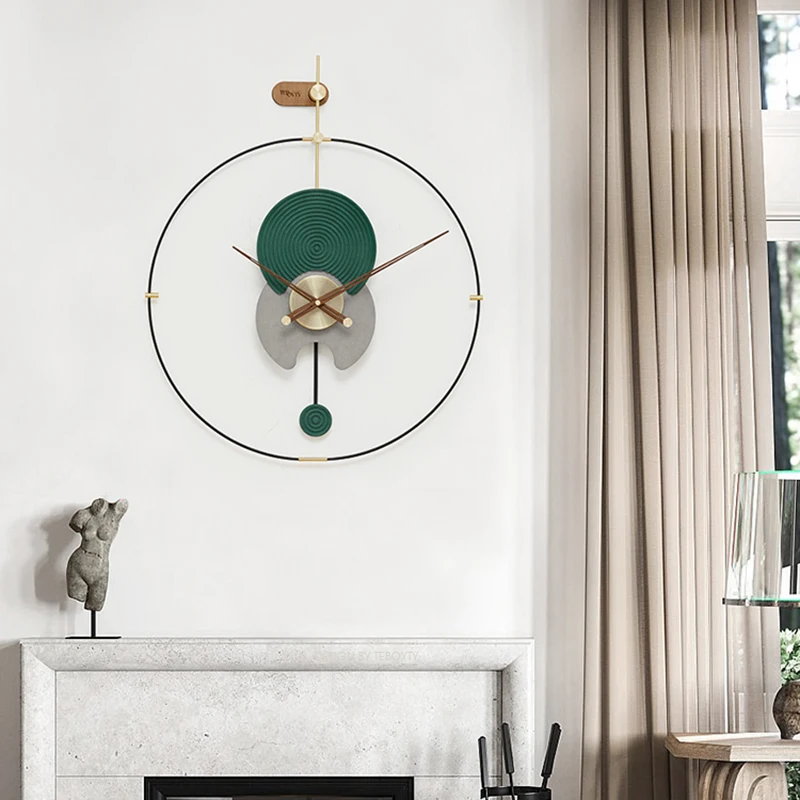 

Design Modern Metal Wall Clock Diy Round Antique Fashion Vintage Quartz Oriental Art Relogio De Parede Live Room Decor YYY35XP