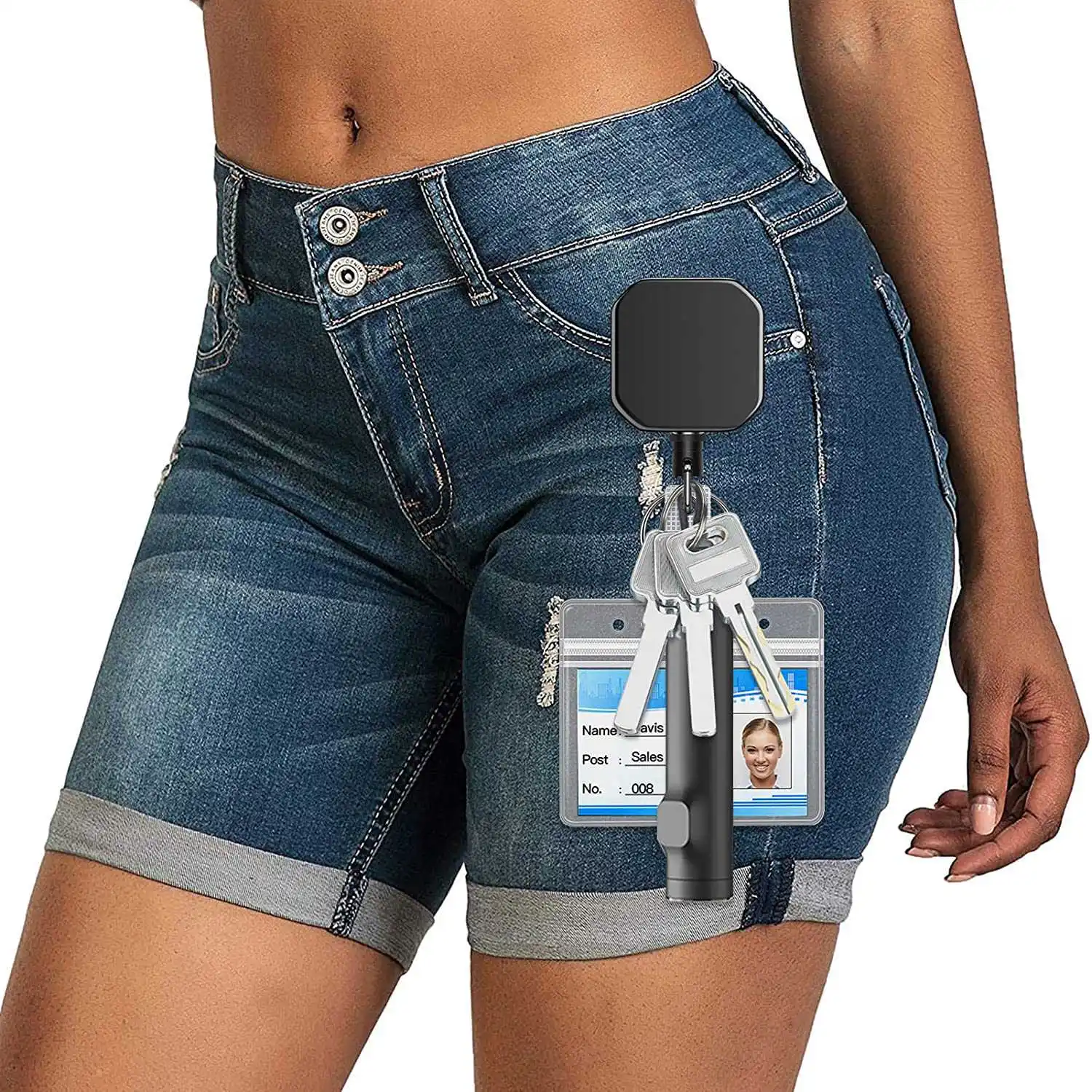 Сверхмощный металлический выдвижной карабин брелок для ключей значок катушки