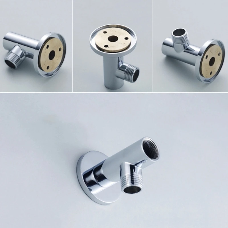 

Chrome Shower Arm Flange Holder Brass Hose Connector Wall Suction Cup Wall Mount