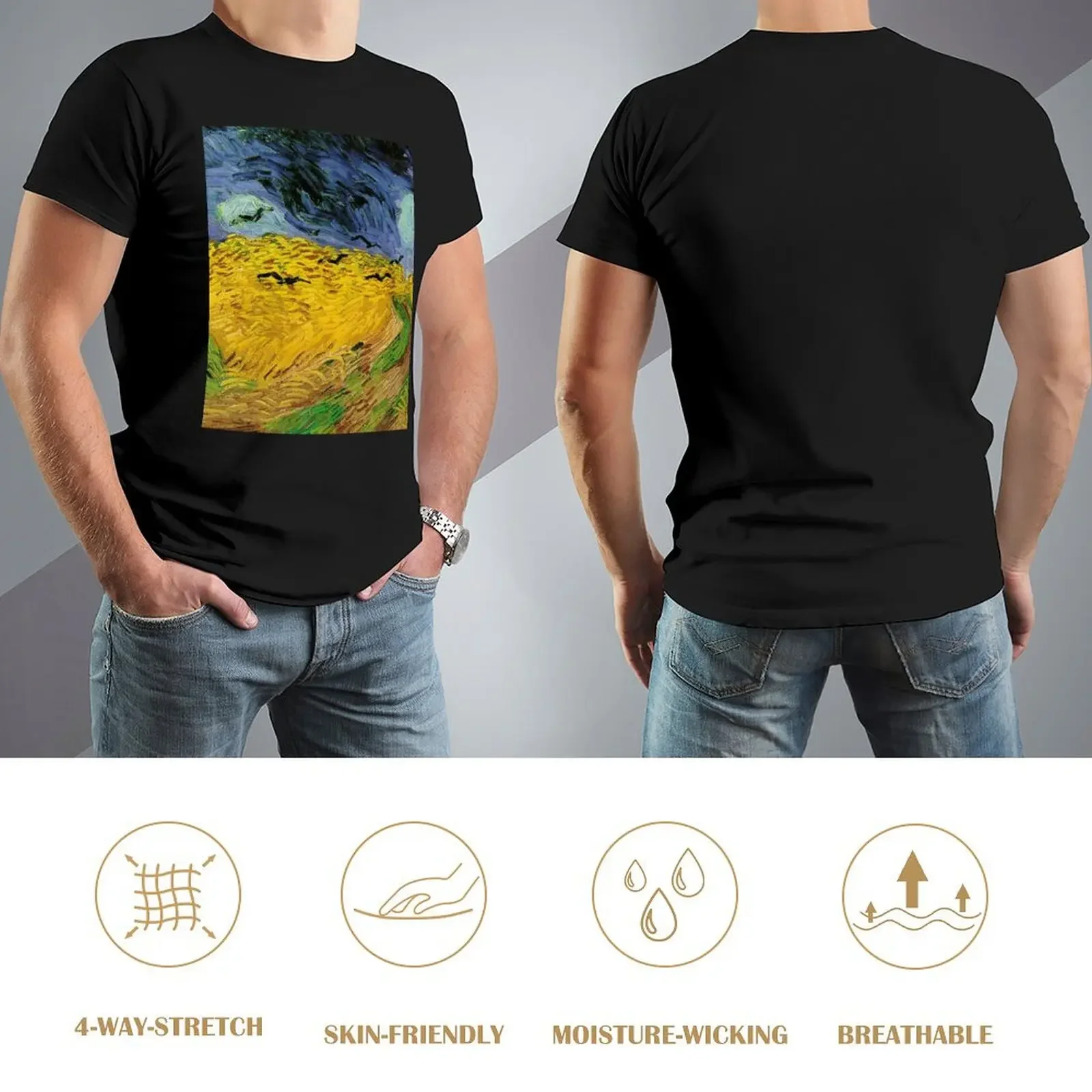 Пшеничный филд с воронами - футболка рисунком Винсента Ван Гога летние топы в