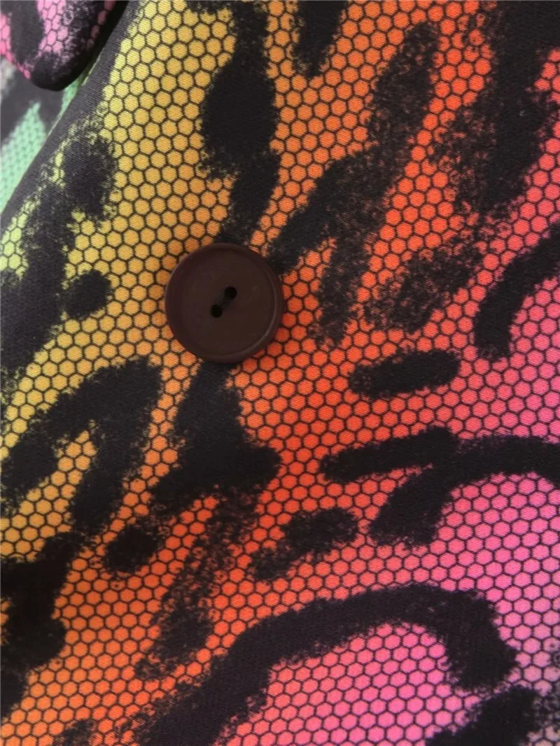 Women Hip Pop Gradient Snake Print Blazer Suit Street Indie Fashion Blazer Double Breasted Punk Streetwear Mid Length Coats Y2k