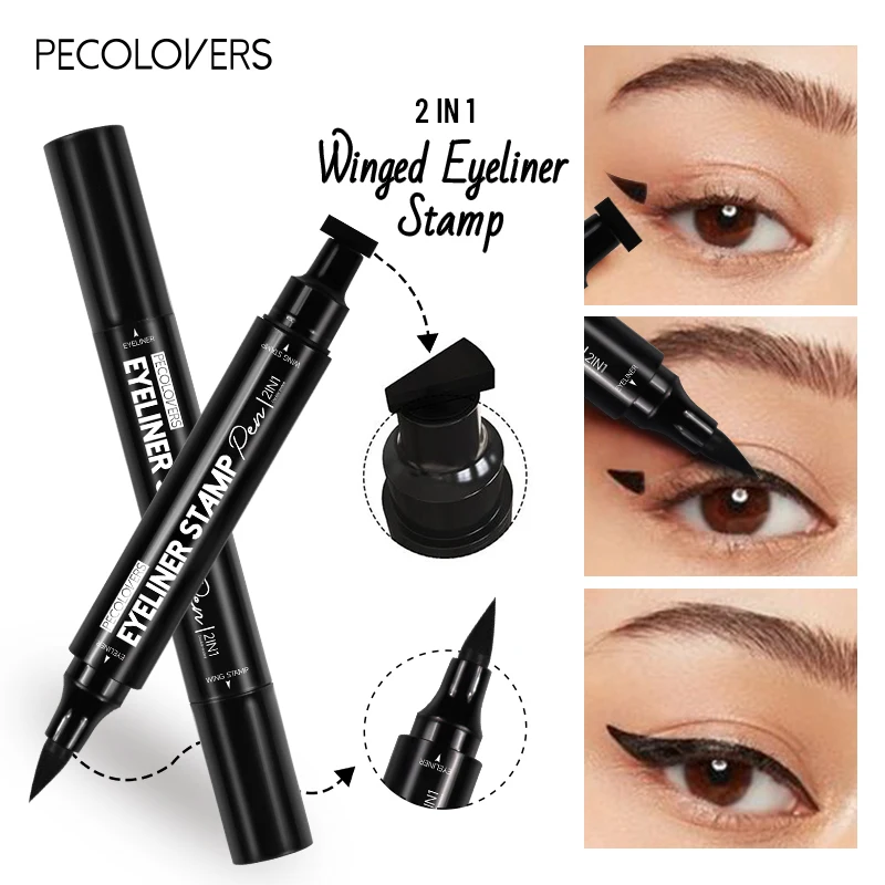 

2 In1 Eyeliner Stamp Eye Wing Stamp Starry Liquid Eyeliner Pencil Stamp Triangle Seal Eye Liner Waterproof Quick Dry Cosmetics