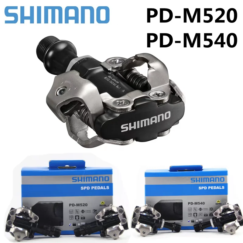 SHIMANO SPD PEDALS PD-M520 PD-M540 Pedals Self Locking Pedal With SM-SH51 Cleat Set Bearing PD-M520/M540 MTB Mountain Bike Parts