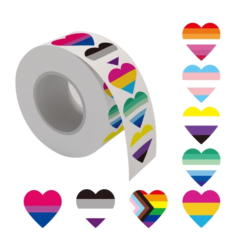 

500Pcs/roll Heart Round Shaped Sticker Scrapbooking Package Gift Packaging Seal Labels Party Wedding Decorations Labels