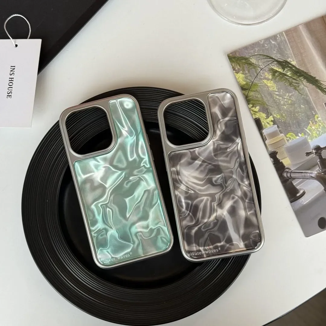 Чехол INS с эффектом водной ряби для iPhone 17, 16e, 16, 15, 14, 13, 12, 11, Air, Pro Max, X, XR, XSMAX, 8, 7 Plus – роскошный прозрачный мягкий чехол-накладка (art.: 3920d80ddc7cd) - 3920d80ddc7cd