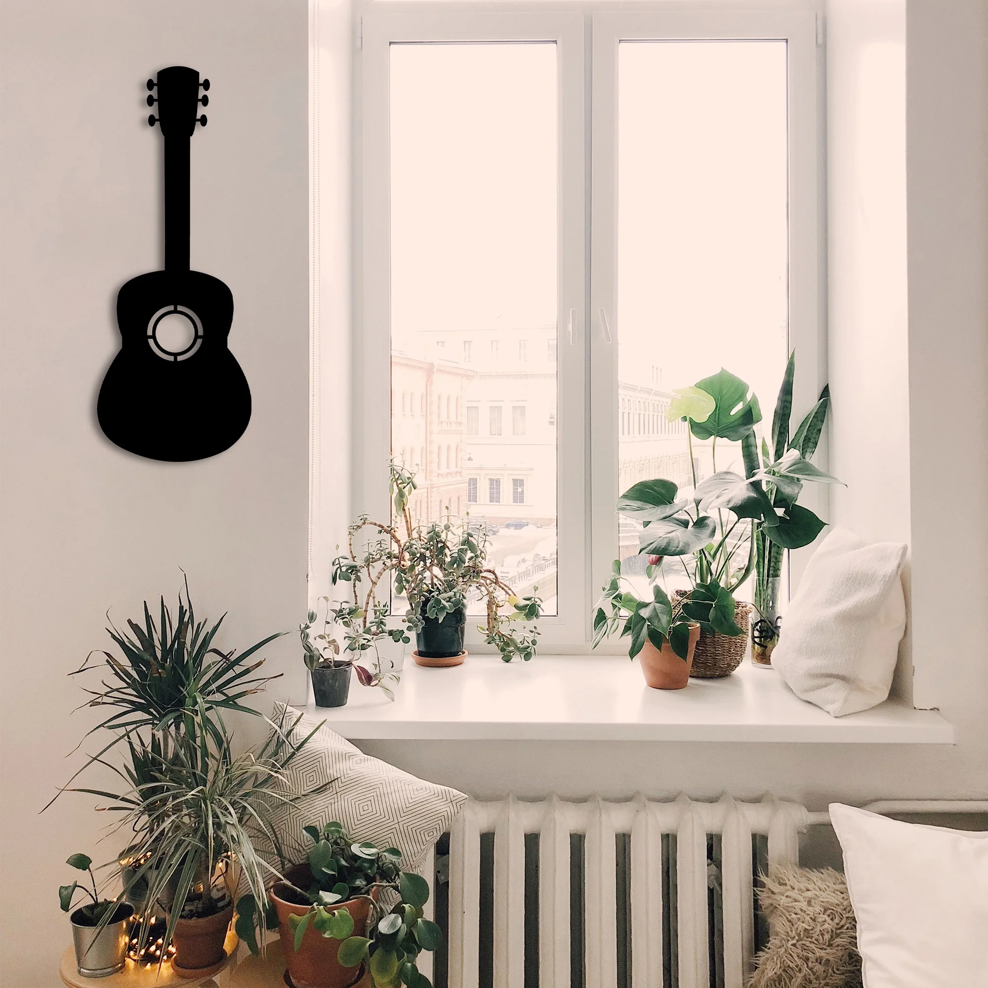 

Acoustic Guitar II Musician Instrument Hanging Ornament Metal Wall Art Home Decor Interior Office Decoration Gifts