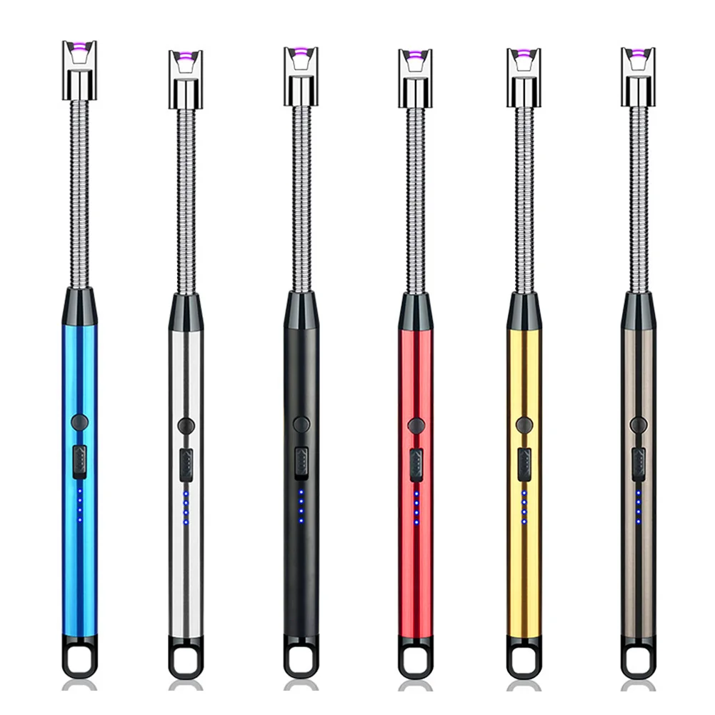 

360 Degree Rotating Lighter USB Charging Arc Lighter Plasma Electric Pulse Lighters Kitchen Tools BBQ Flameless Candles Lighters