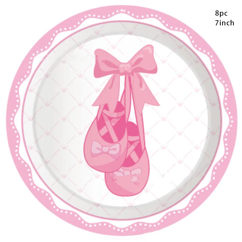 

Одноразовая посуда для детского дня рождения розового цвета