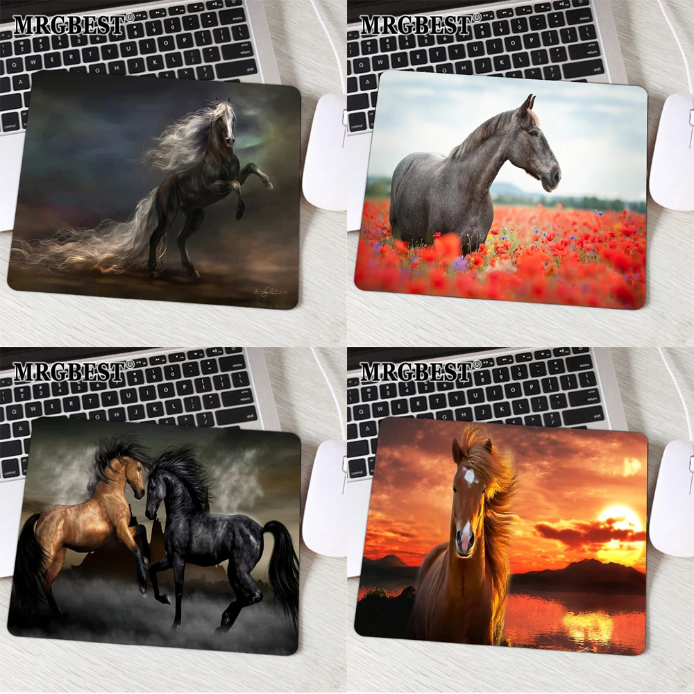 

Galloping Horse Mini Mouse Pad Laptop Mat Custom Pc Gaming Set Gamer Setup Ergonomic Keyboard Stand Computer Desktop table pads