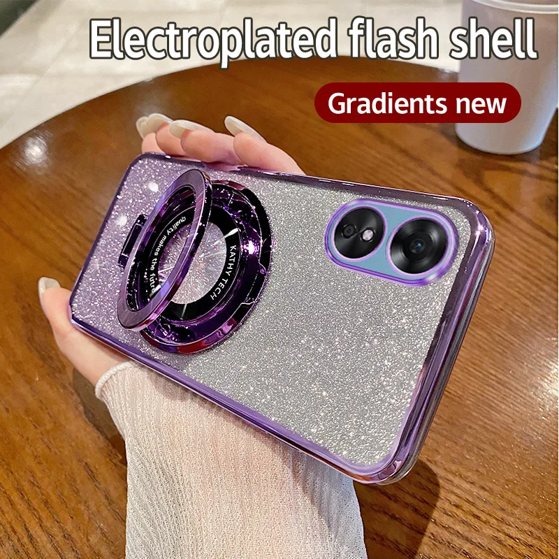 Чехол для OPPO A58 4G CPH2577 гальваническое покрытие Мягкая Блестящая задняя крышка