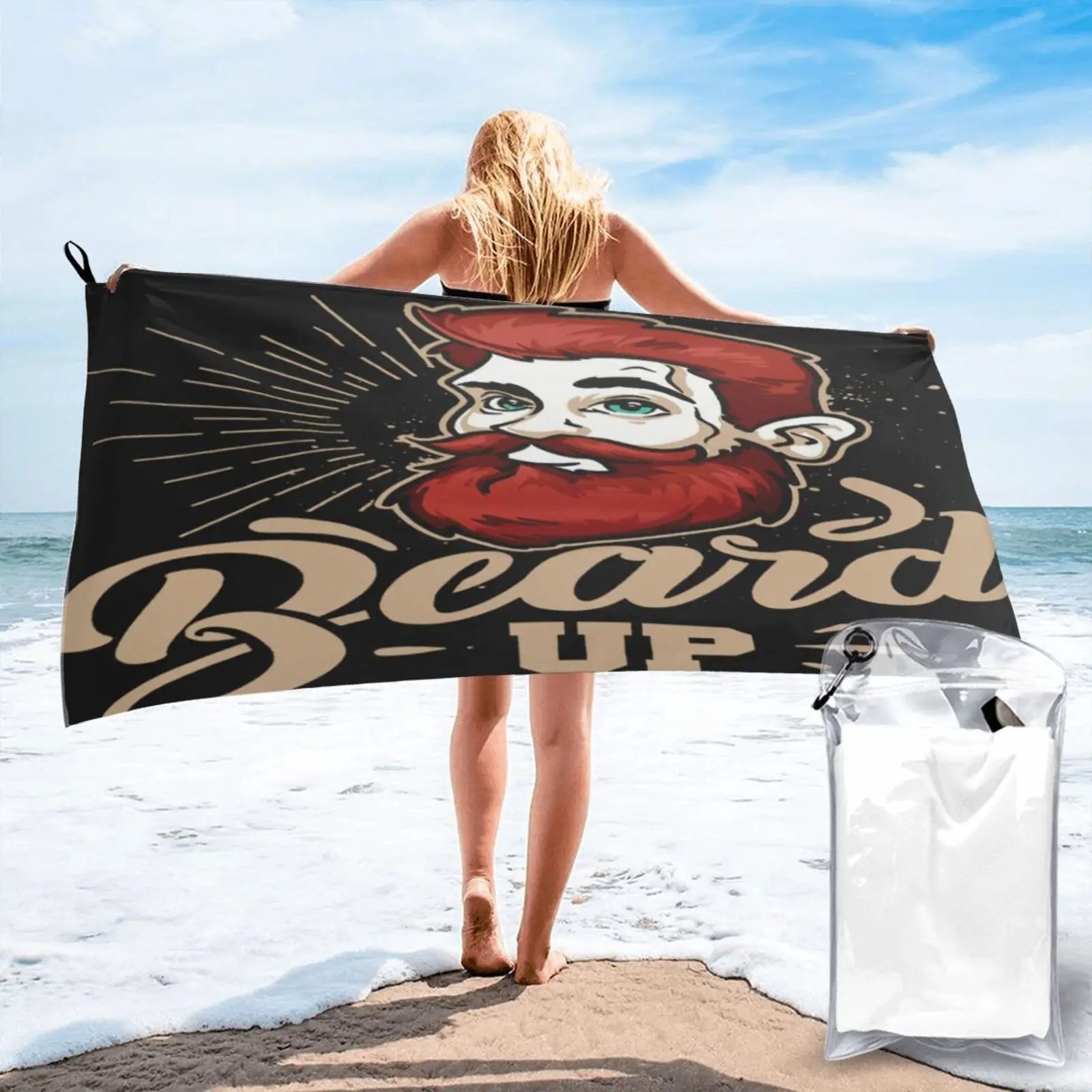 

Beard Up Moustache Fathers Day Birtday Beach Towel Beach Blanket Beach Cover Up Hand Towel Sauna Kitchen Towels Bathrobe Woman