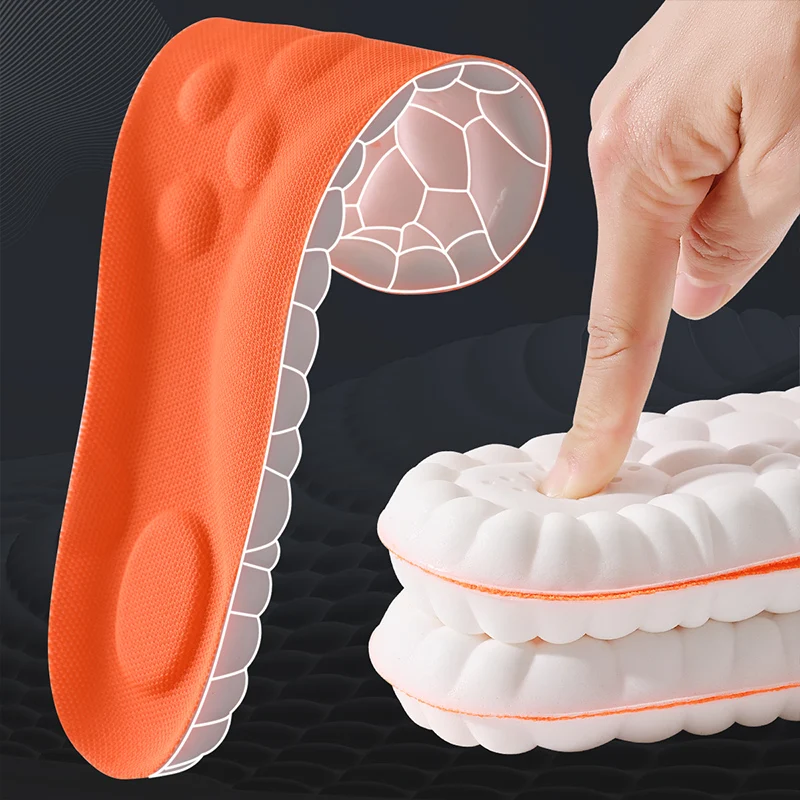 כריות ספורט מלטקס רכות וגמישות גבוהה לנעליים אורתופדיות, נושמות, מונעות ריחות וספיגת זעזועים, תומכות בקשת הרגל