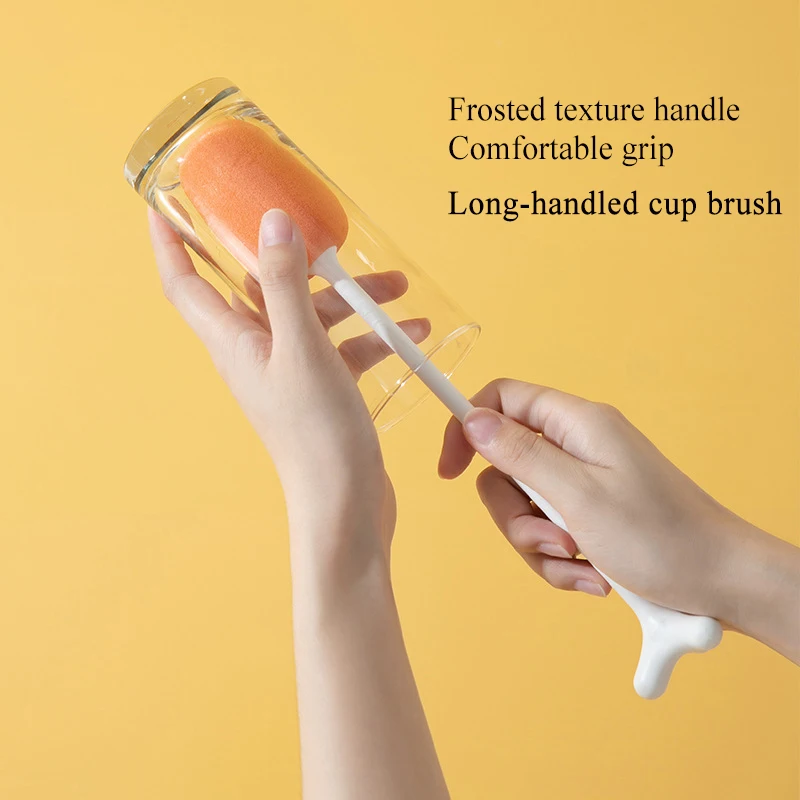 

Домашняя кружка Brush с длинной ручкой Вертикальная бутылочка Brush, цвет контрастной, практичная губка, чистящая щетка