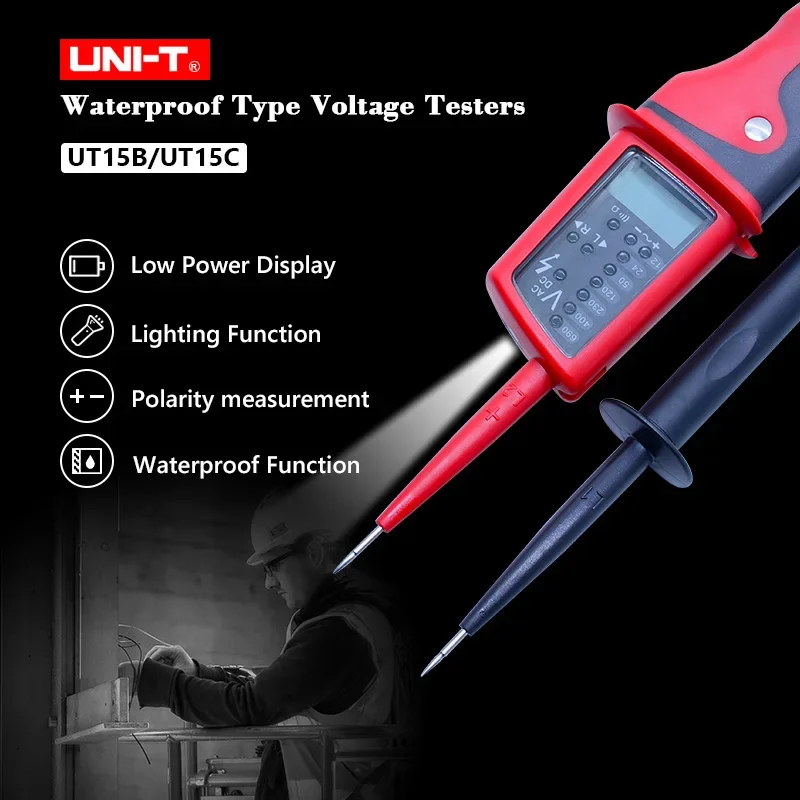 UNI-T UT15B/C AC/DC Ручной тестер напряжения дисплей Вольтметр непрерывного измерения