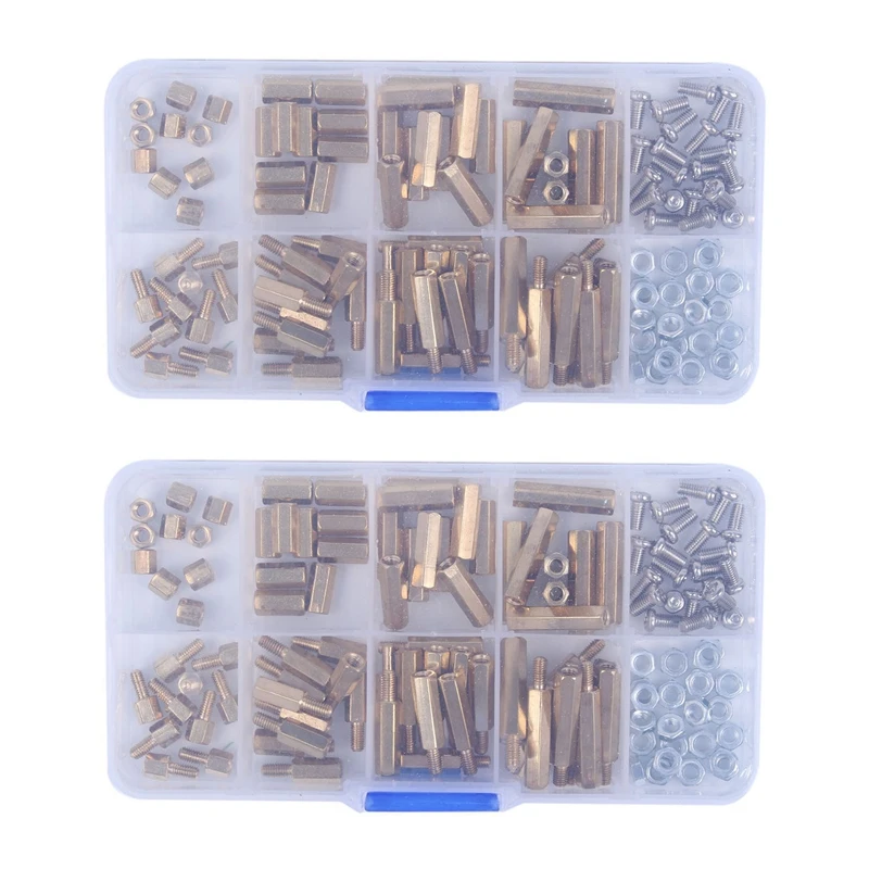 

M3 Male-Female Hex Brass Standoff Bolt Screw Nut Motherboard Assortment Kit Mount 240Pcs