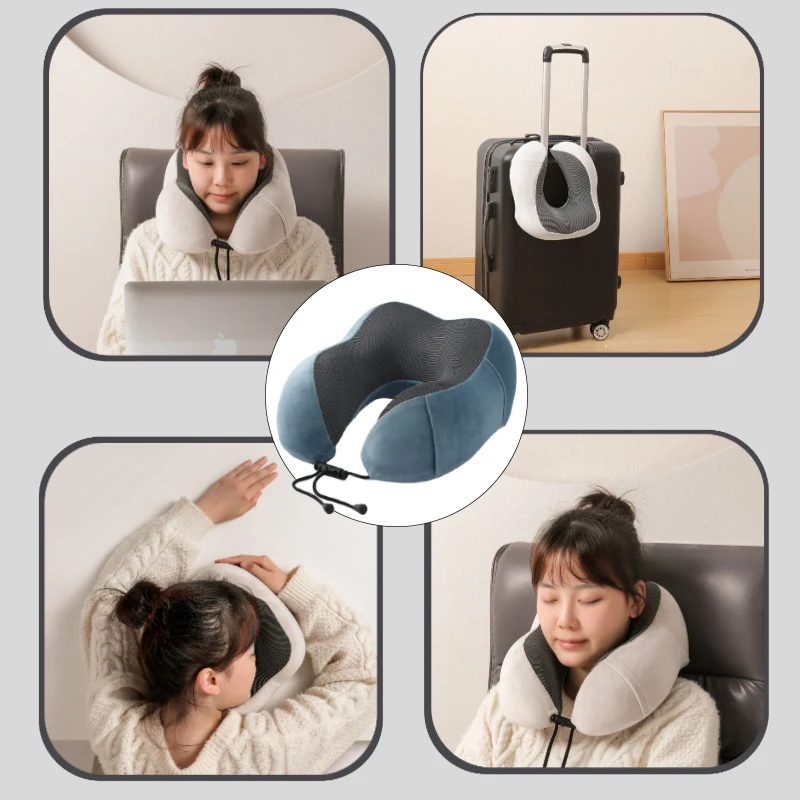U-образная подушка для шеи из пены с эффектом памяти мягкая портативная