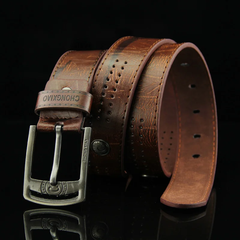 

2022 Fashion Luxury Designer Men Belt High Quality Casual Leather Belt Men Jean Fashion Hollow Rivet Punk Style Waist Belts PU