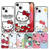 phone case cover for iphone 11 12 13 pro max xs 7 8 plus 6 5 se xr mini tpu cell funda bag protection full hello kitty sanrio