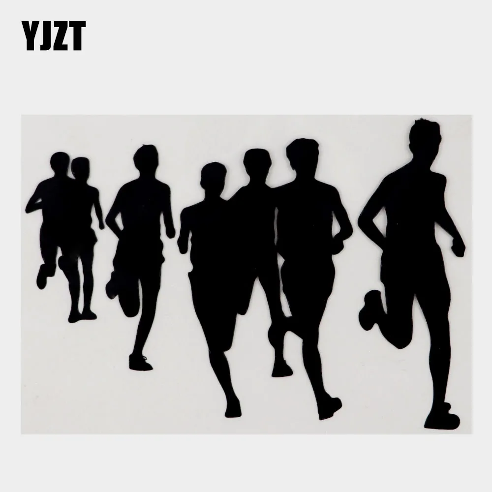 

YJZT 15.3CM×10.8CM Fashion Run Sport Mans Decal Black/Silver Car Sticker 8A-1373