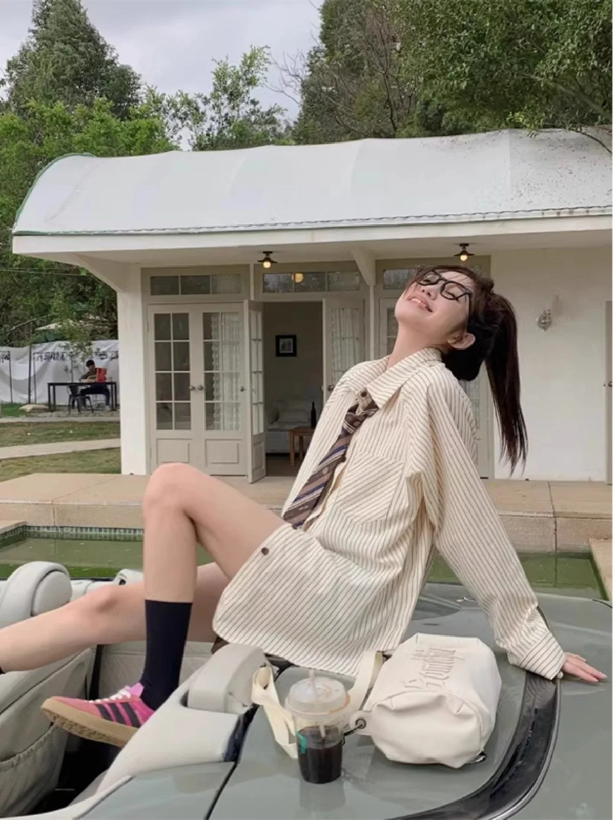 Fashionable Slish Stripes Shirt Coat Female Spring &amp Fall 2025 New Arrival Long Sleeve Loose-Fitting Top |