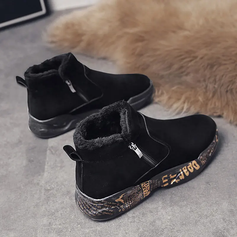 Winter Men's Sports Shoes High-top Plus Velvet Thick Warm Casual Walking Shoes Outdoor Trendy Comfortable Anti Skid Snow Boots