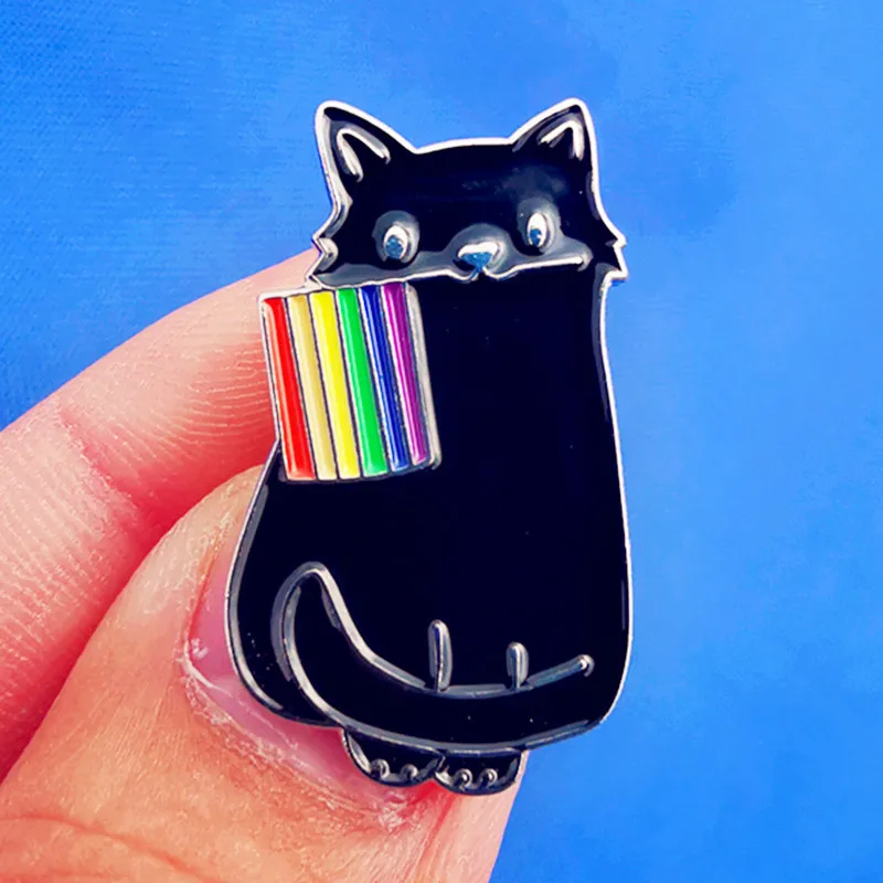 Purride Кот ЛГБТ гордость Радужный Флаг Женская и Мужская модная Бижутерия