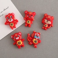 10pcs hot sell tiger year resin home ornaments craft supplies phone shell accessories car decoration patch kids hair materials