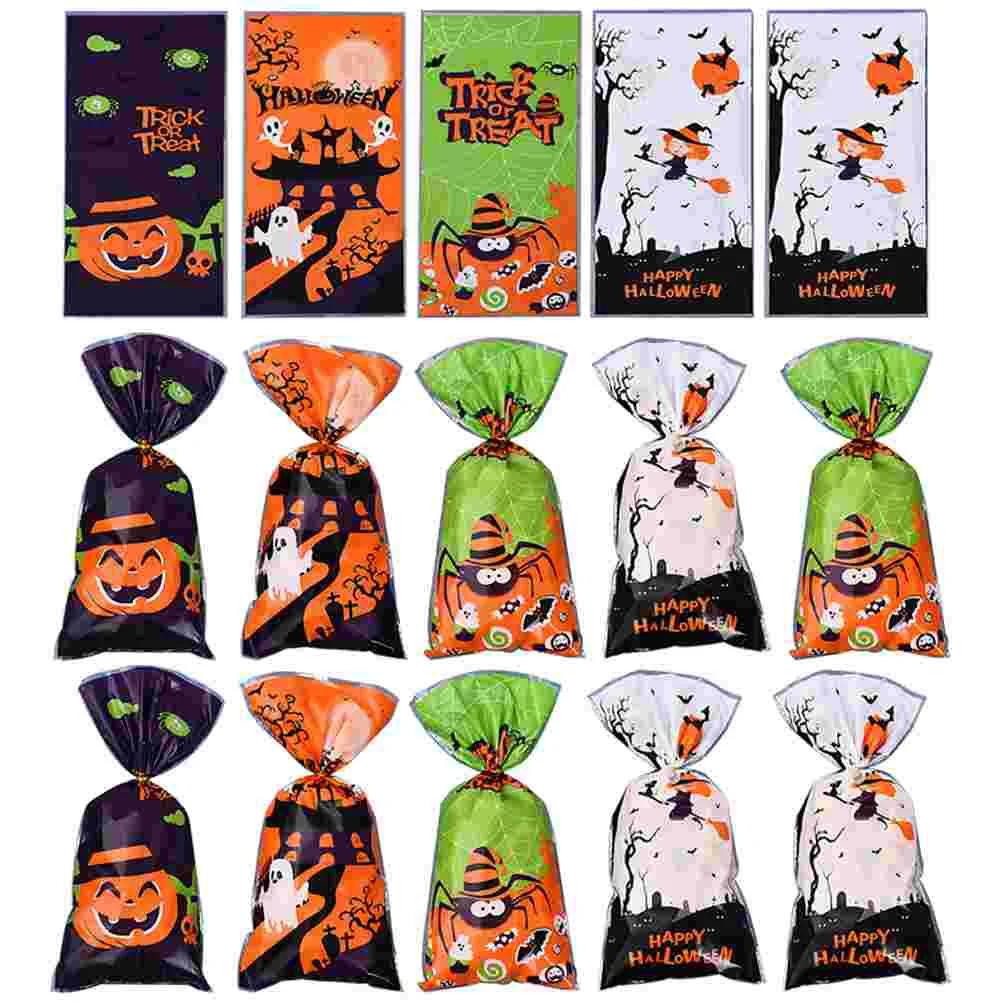 

100 Pcs Gift Wrap Bags Accessories Halloween Treat Party Packing Pouch Festival Snack Storage Plastic Candy Pouches